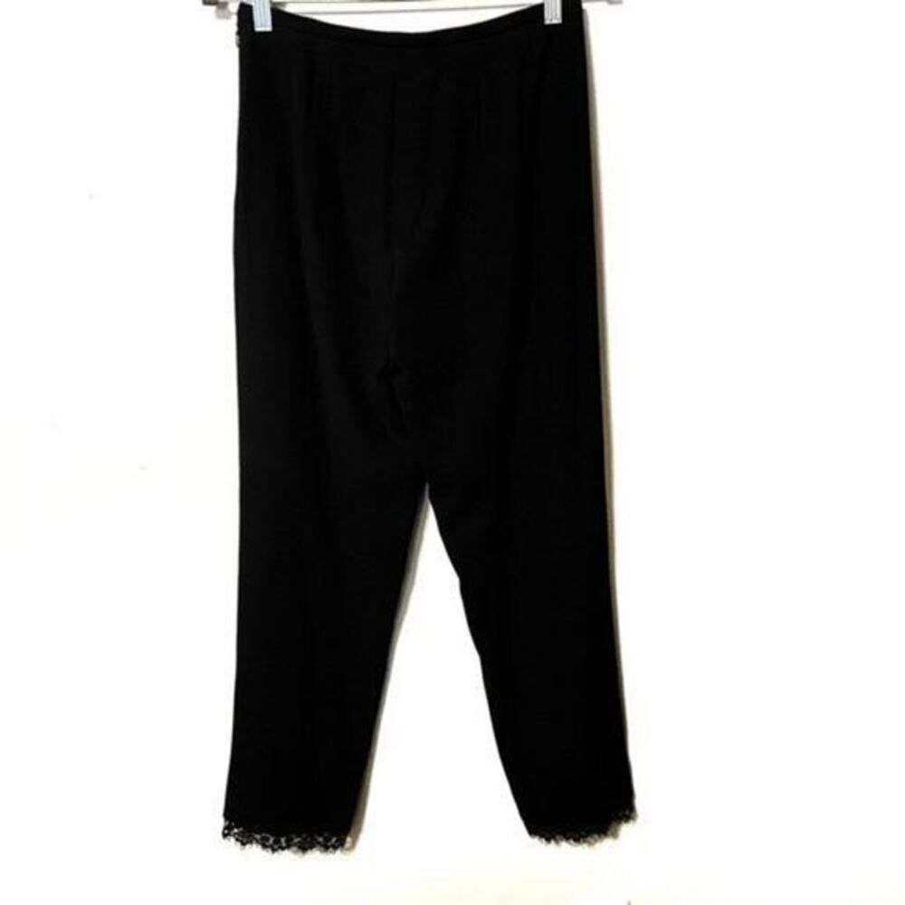 Worth Black Wool Blend Lace Trimmed Dress Pants Trousers Women's Size 4